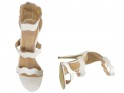 Sieviešu baltas stilettos sandales kāzu kurpes - 2