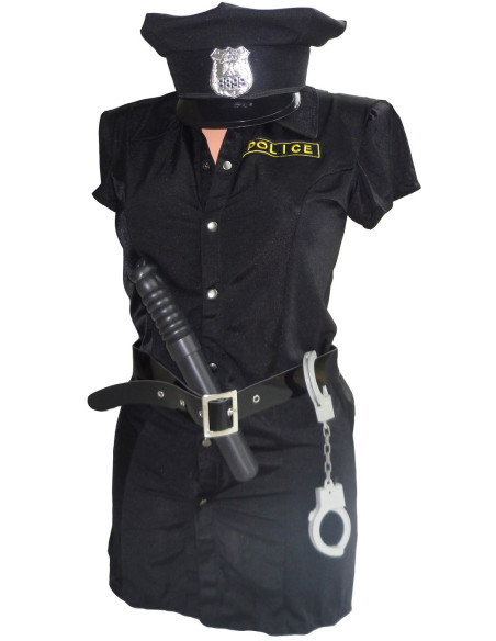 KOSTIUM PRZEBRANIE POLICJANTA SUKIENKA CZARNA