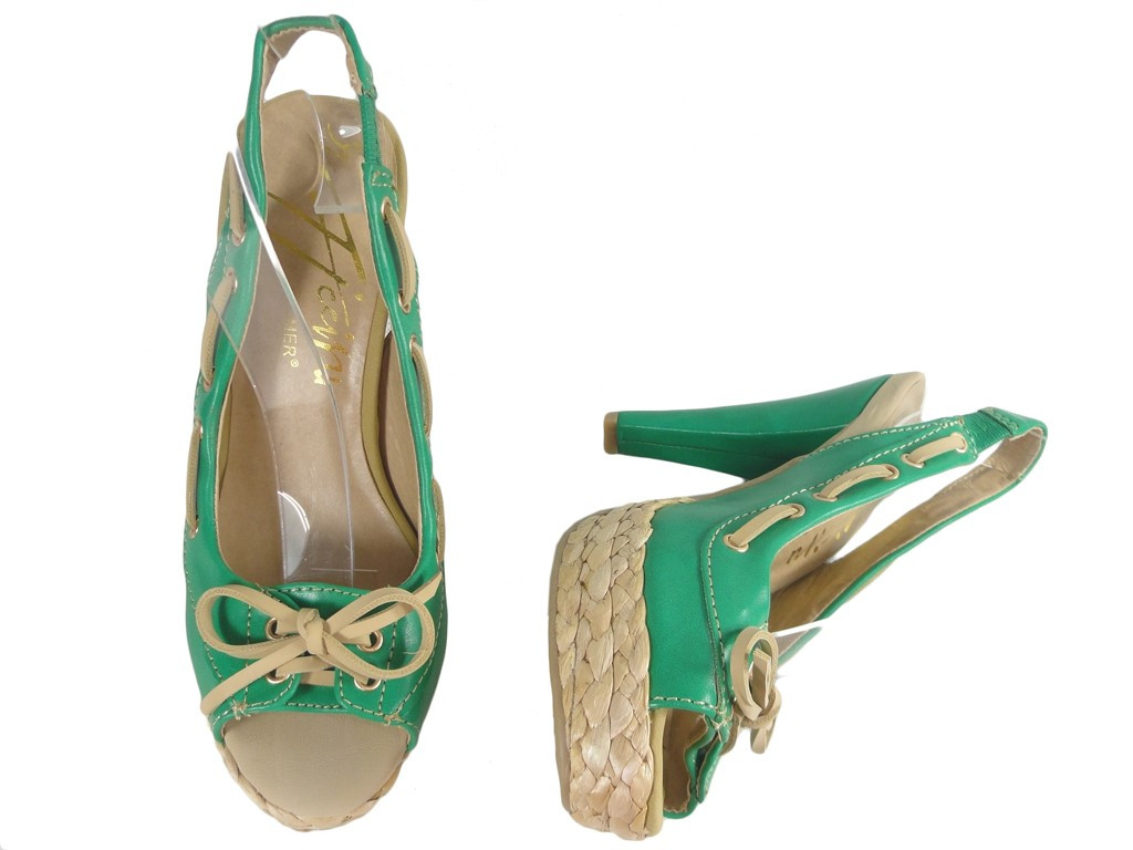 Green sandals on the platform shoes on a pin - 2