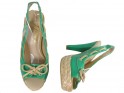 Zelené sandále na platforme s vysokými podpätkami - 2