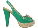 Zaļās platformas sandales ar stiletto papēža kurpes - 1