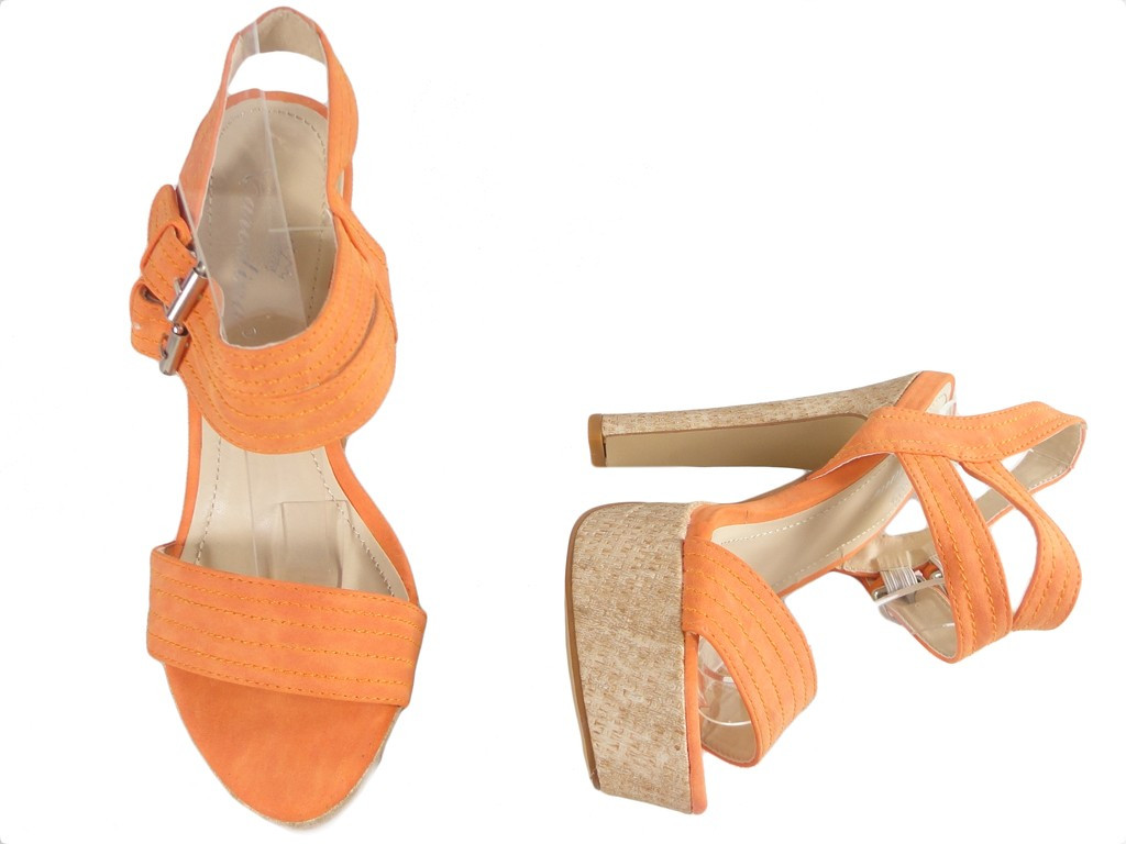 Oranžas platformas sandales stiletto sandales - 2