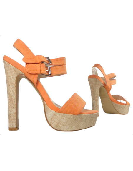 Oranžas platformas sandales stiletto sandales - 3