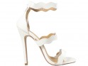 Biele ihlice dámske sandále svadobné topánky - 1