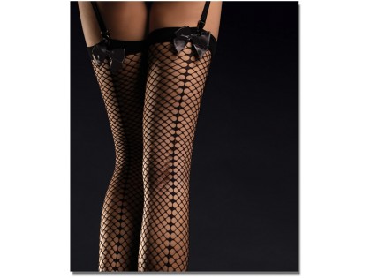 Black women's stockings for cabaret belt with stitching - 2