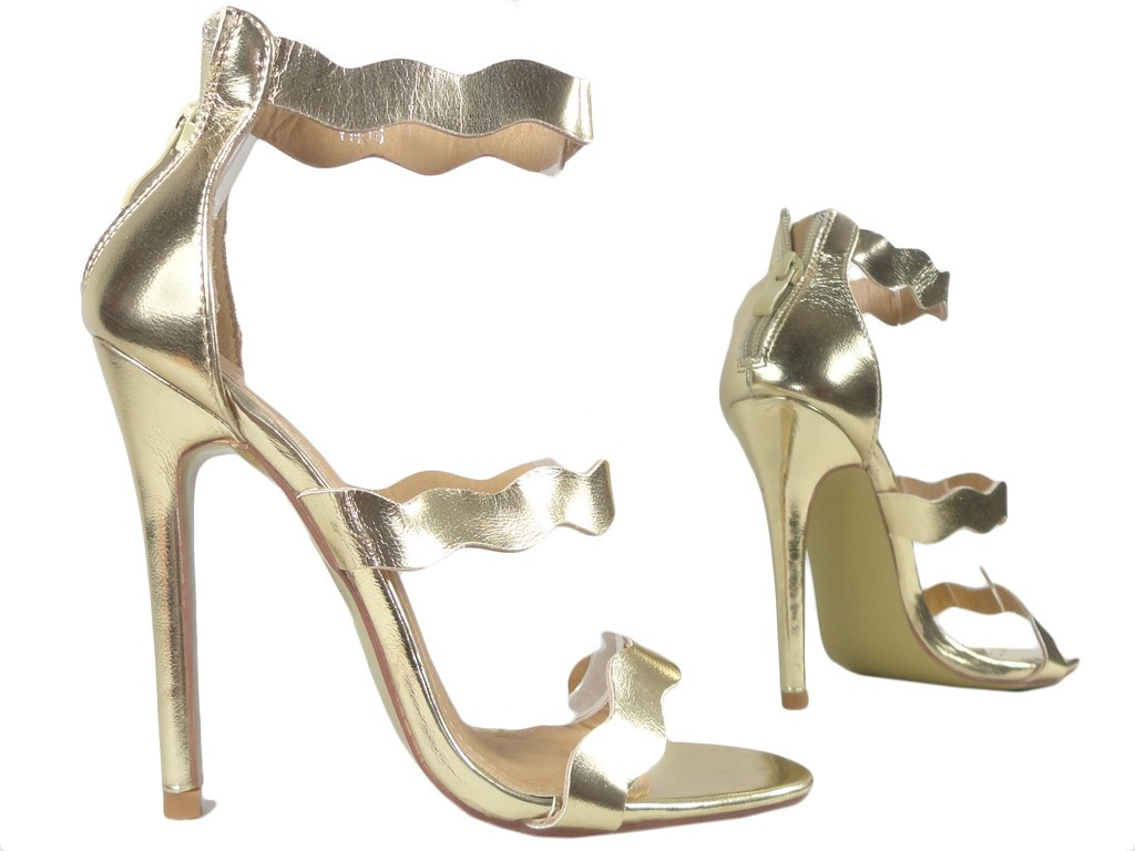 Hochgoldene Damenlederpumps - 3