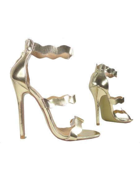 High gold ladies' eco leather pins - 3