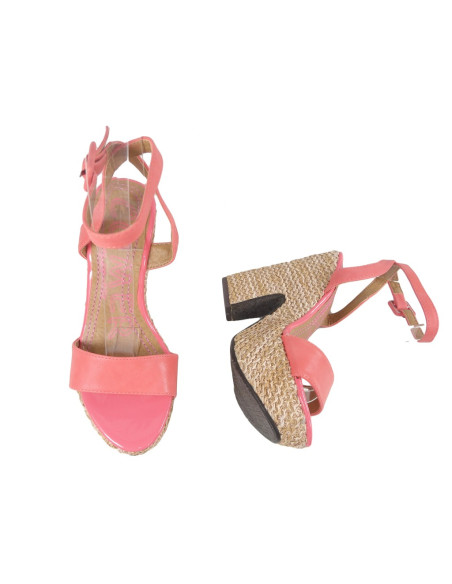 Korall platformos szandál cipő hevederrel - 2