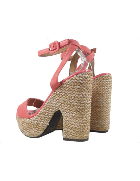 Pantofi cu sandale cu platformă coral cu curea - 4