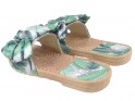 Dámské zelené pantofle ploché letní boty - 4