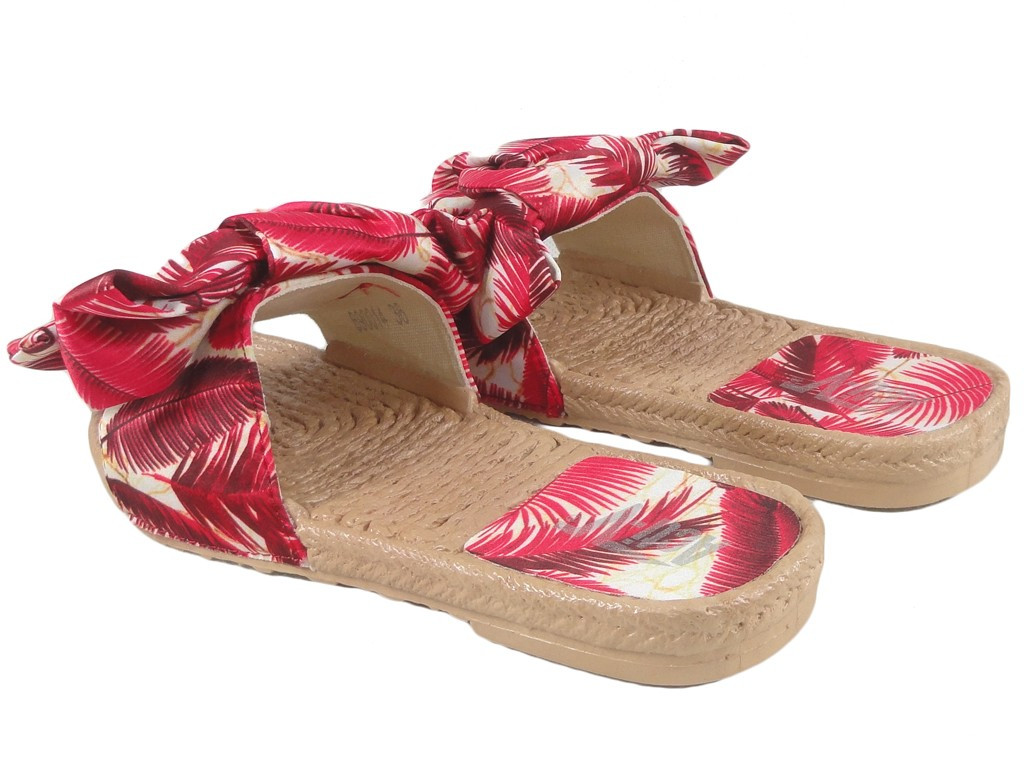 Rote flache Sommerpantoffeln für Frauen - 4