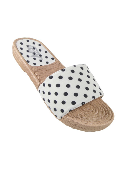 Flache Damenschuhe mit weißen Flip-Flops - 3