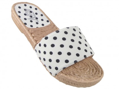 White polka dots ladies' flat boots - 3