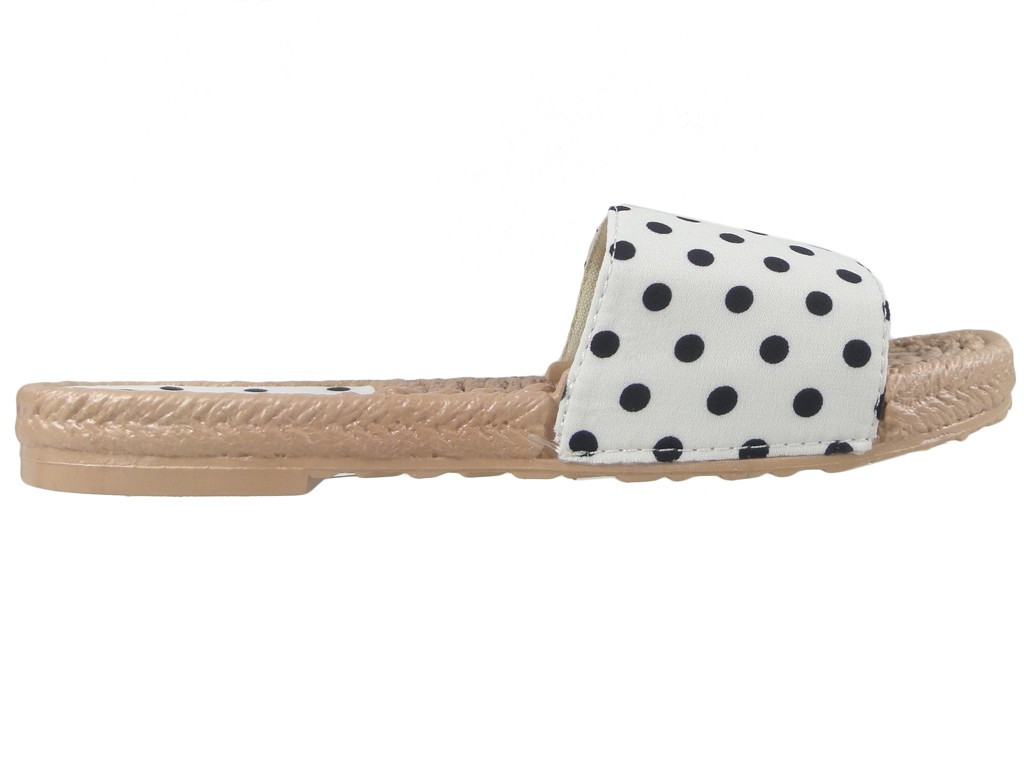 Flache Damenschuhe mit weißen Flip-Flops - 1