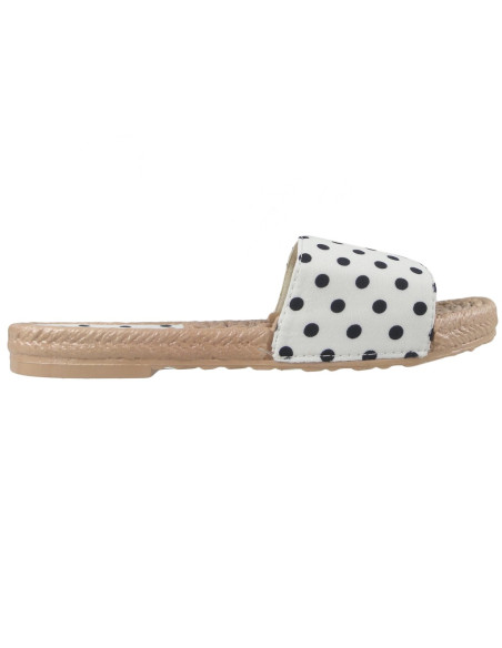 Sieviešu baltas polka dot flip-flops plakanas kurpes - 1