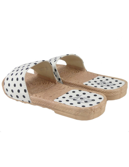 Flache Damenschuhe mit weißen Flip-Flops - 4