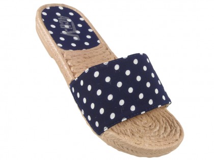 Flache Schuhe mit dunkelblauen Tupfen-Flip-Flops für Damen - 3