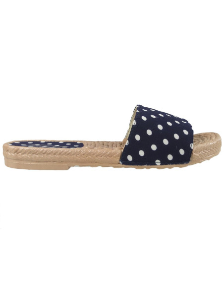 Flache Schuhe mit dunkelblauen Tupfen-Flip-Flops für Damen - 1