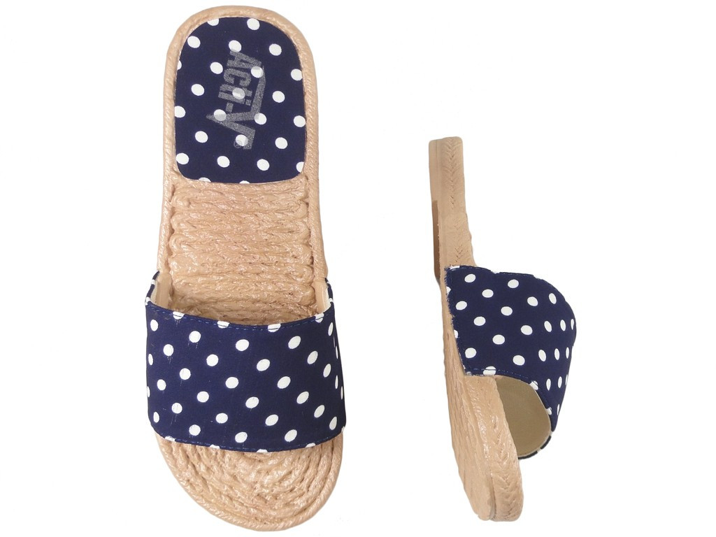 Încălțăminte plată de damă pentru papuci bleumarin - 2