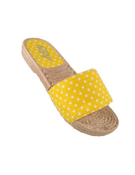 Sieviešu dzeltenas polka dot flip-flops plakanas kurpes - 3