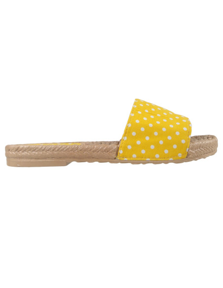 Sieviešu dzeltenas polka dot flip-flops plakanas kurpes - 1