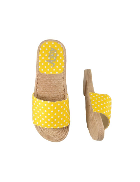 Dámské žluté polka dot pantofle ploché boty - 2