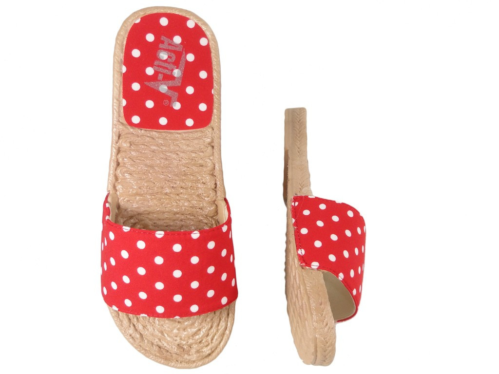 Bottes plates pour femmes à pois rouges - 2