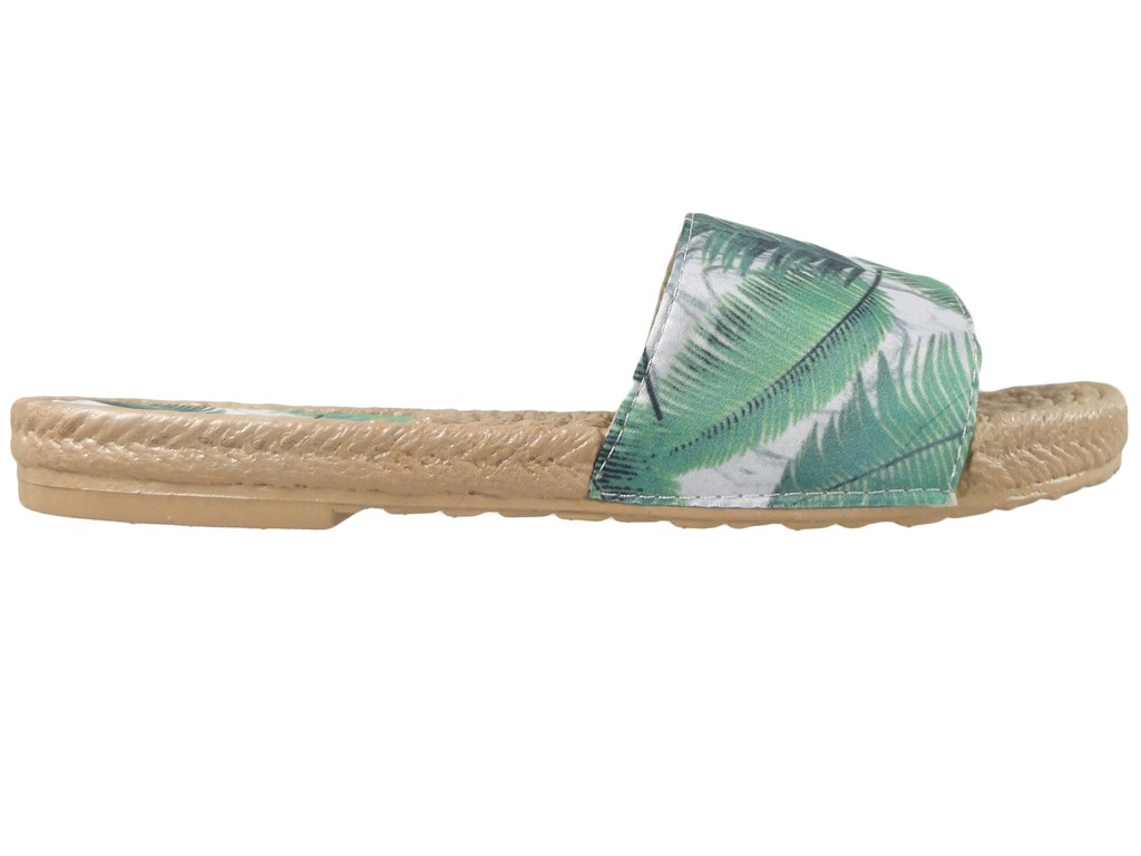 Sieviešu zaļās flip-flops plakanās kurpes - 1