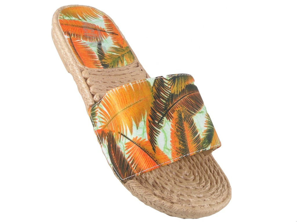 Orange Damenschuhe Hausschuhe flache Schuhe - 3