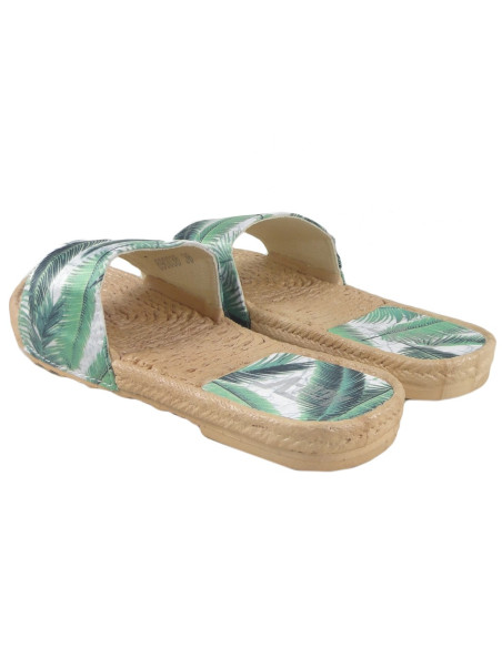 Zielone klapki damskie buty płaskie - 4