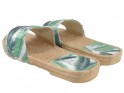 Зелені шльопанці жіночі плоскі туфлі - 4