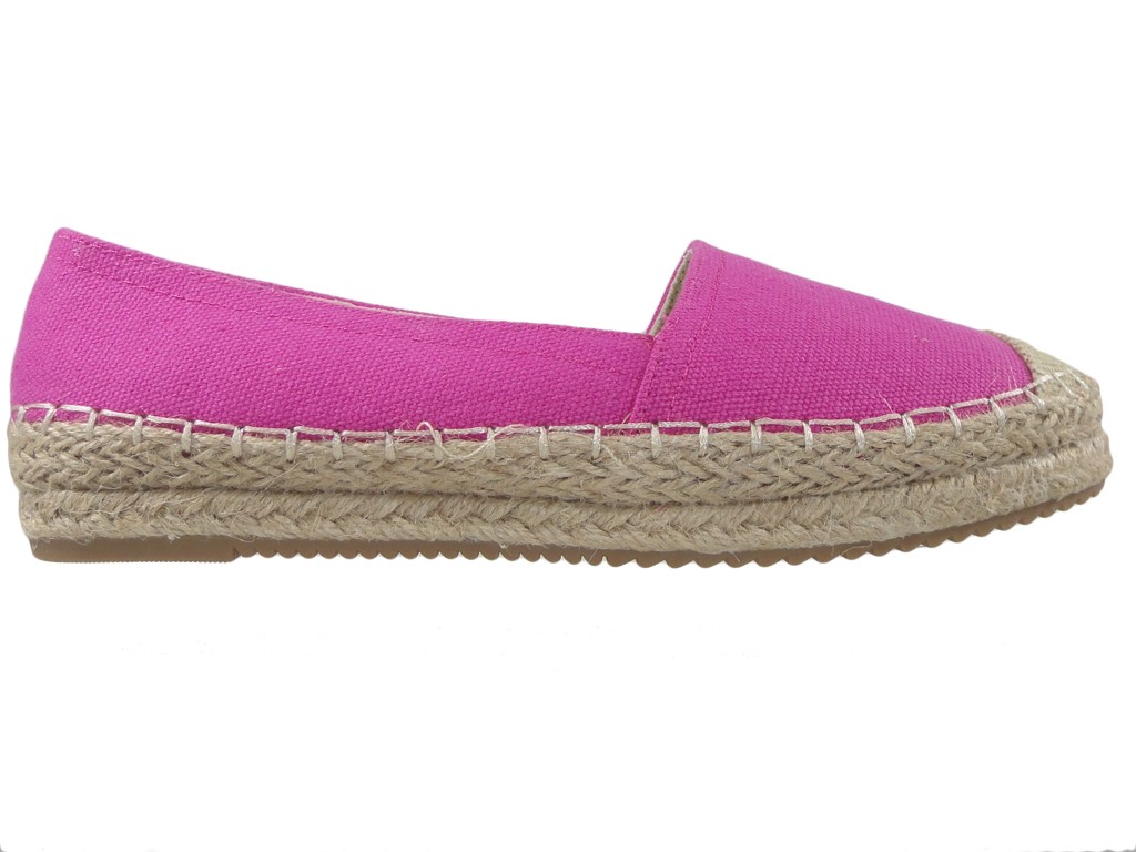Pink espadrilles flat half boots ladies' shoes - 1