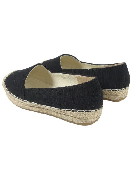 Czarne espadryle płaskie buty damskie - 4