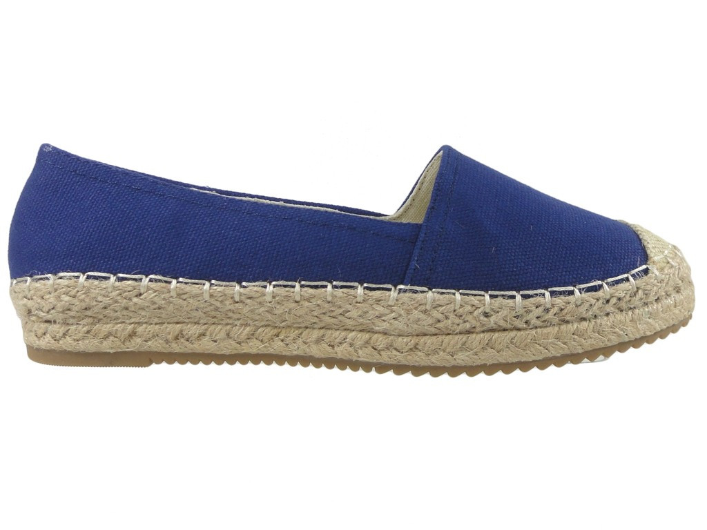 Dunkelblaue flache Espadrilles-Damenschuhe - 1