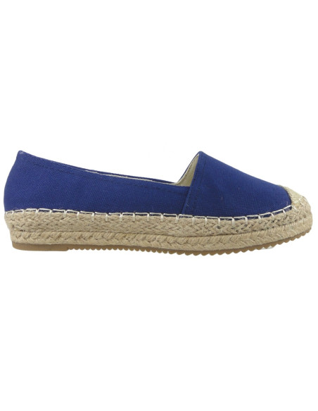Tumši zilas dāmu plakanās espadrilles - 1