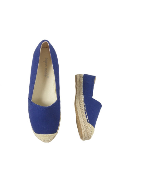 Dunkelblaue flache Espadrilles-Damenschuhe - 2