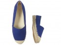 Темно-сині еспадрильї плоскі жіночі туфлі на підборах - 2