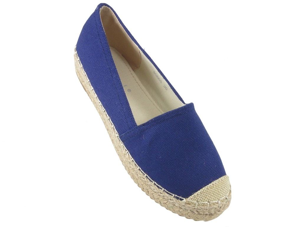 Dunkelblaue flache Espadrilles-Damenschuhe - 3