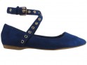 Ballerines bleu foncé avec ceinture en daim - 1