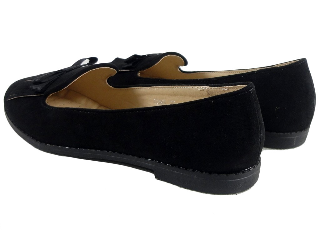Mocassins en daim noir pour femmes - 4