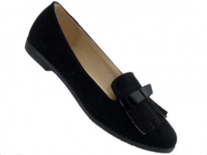 Black suede moccasins women's shoes - 3