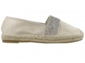 Beige Wildleder-Espadrilles mit Zirkonen - 1