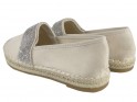 Beige Wildleder-Espadrilles mit Zirkonen - 4