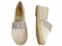 Beige Wildleder-Espadrilles mit Zirkonen - 2