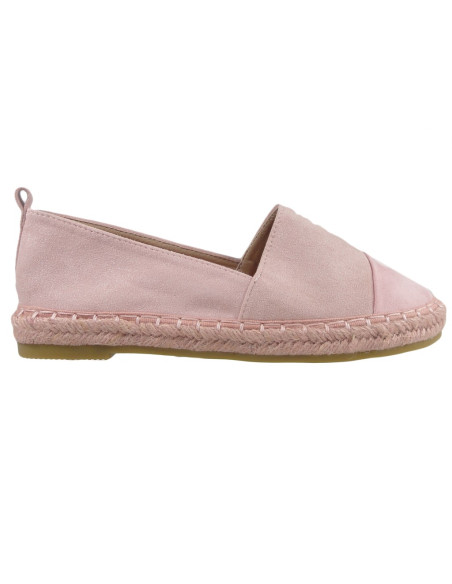 Pantofi ușori din espadrile din piele de căprioară roz - 1