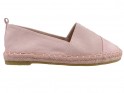 Pantofi ușori din espadrile din piele de căprioară roz - 1
