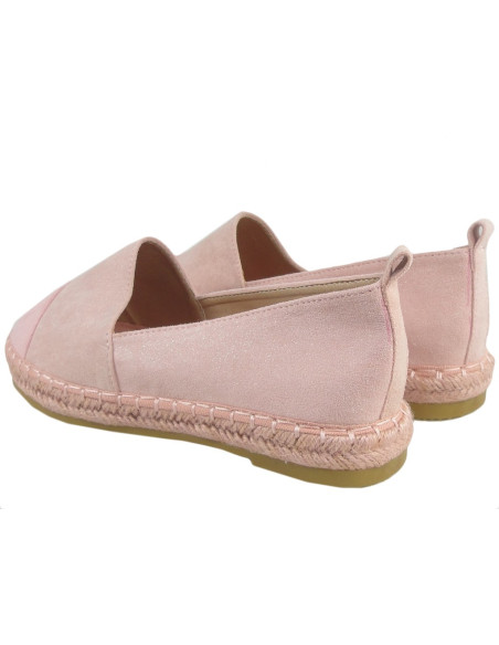 Pantofi ușori din espadrile din piele de căprioară roz - 4