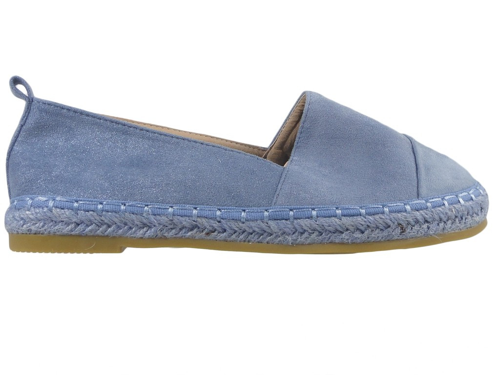 Modré semišové espadrilové lehké boty - 1