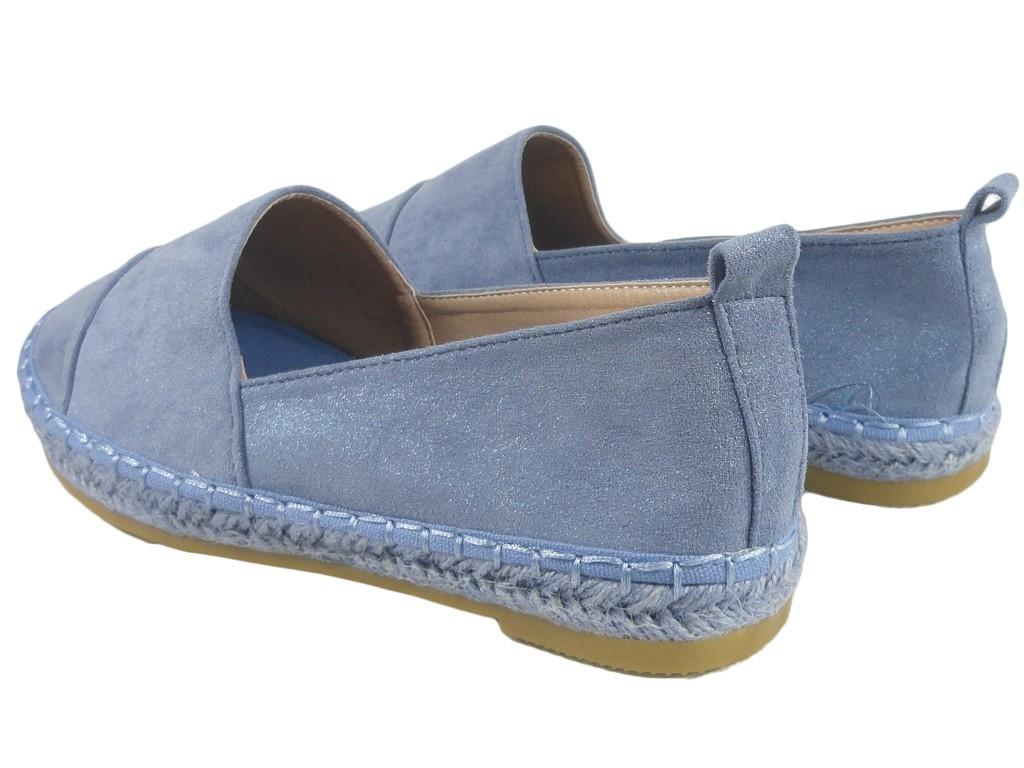Modré semišové espadrilky, ľahké topánky - 4