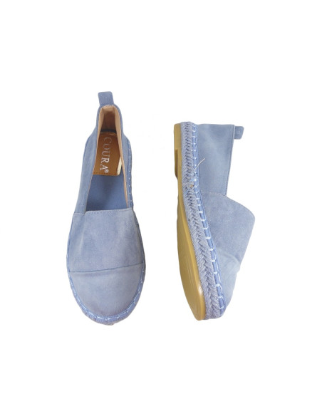Niebieskie espadryle zamszowe lekkie buty